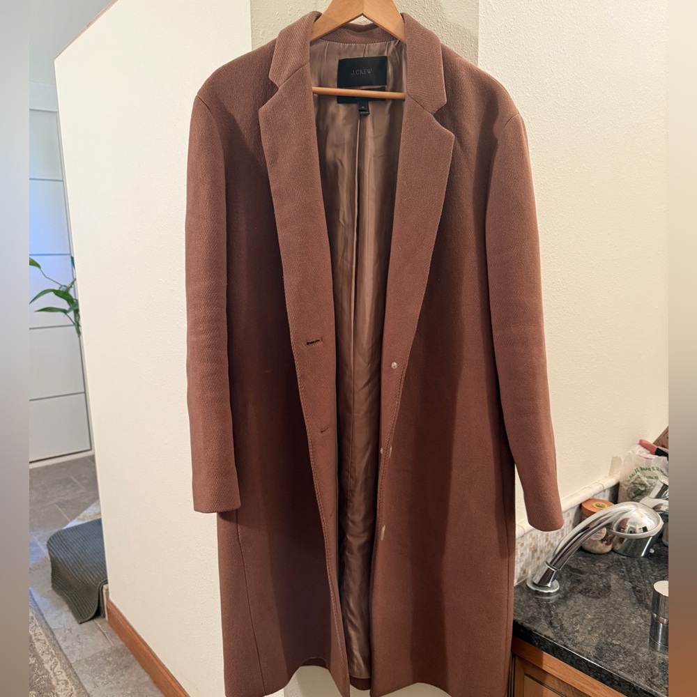 J Crew stadium cloth camel coat size 10